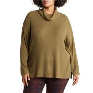 Sanctuary Staying Cozy Cowl Neck Tunic- Field Green Size 1X